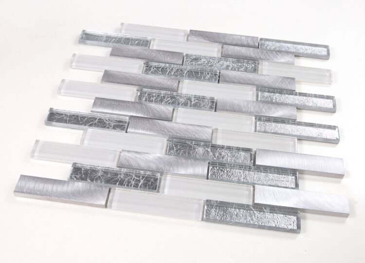 Linear Metallic Silver 11.75 x 11.75 - Hey Tiles