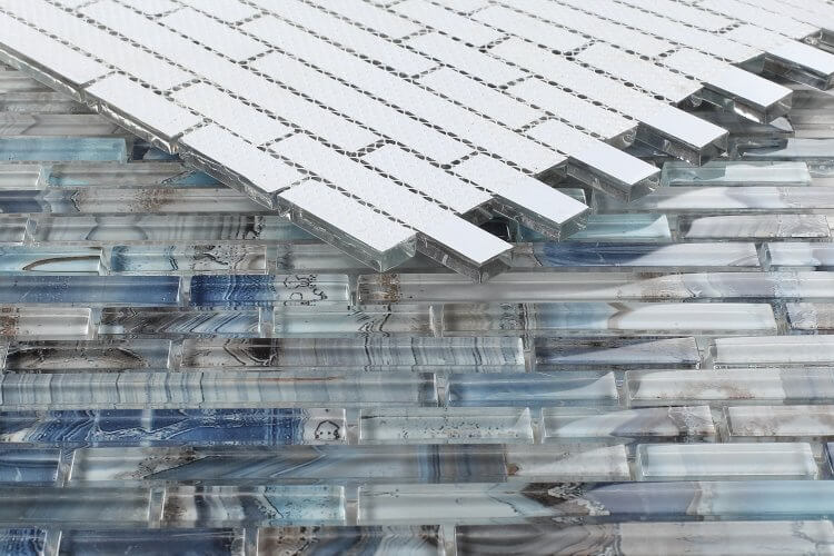 Linear Shell Blue 11.75 x 12 - Hey Tiles