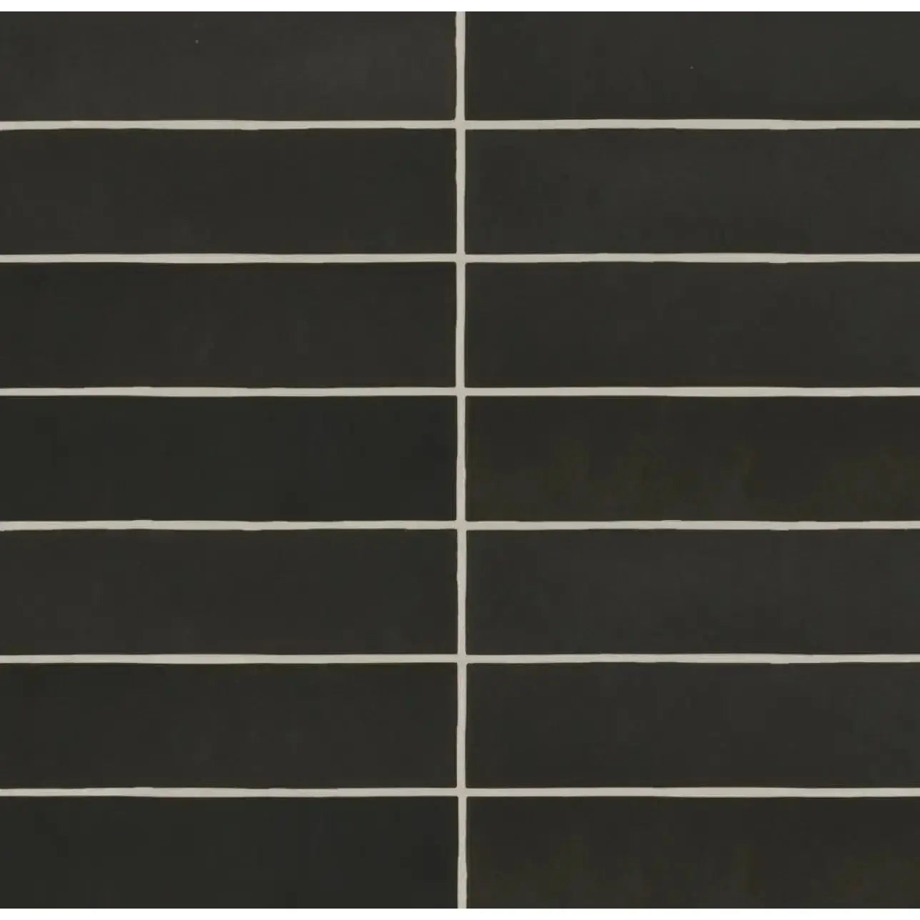 Makoto 2.5" x 10" Matte Ceramic Wall Tile in Kuroi Black - Hey Tiles