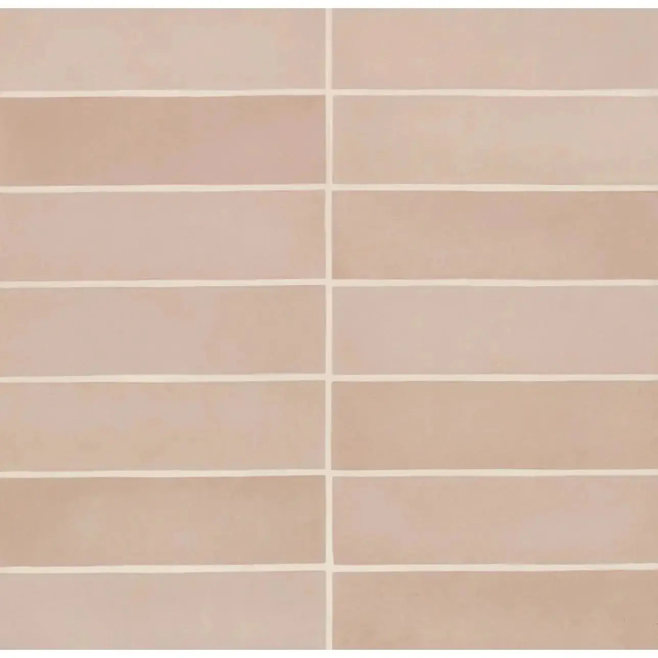 Makoto 2.5" x 10" Matte Ceramic Wall Tile in Momoiro Blush - Hey Tiles