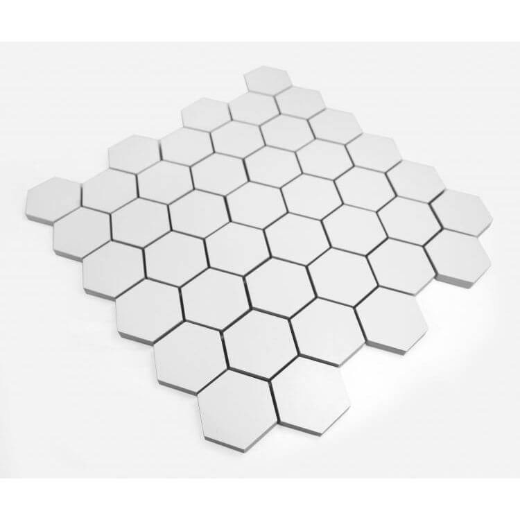 Malaysia Roy White Matte 2 x 2 Hexagon 12 x 12 - Hey Tiles
