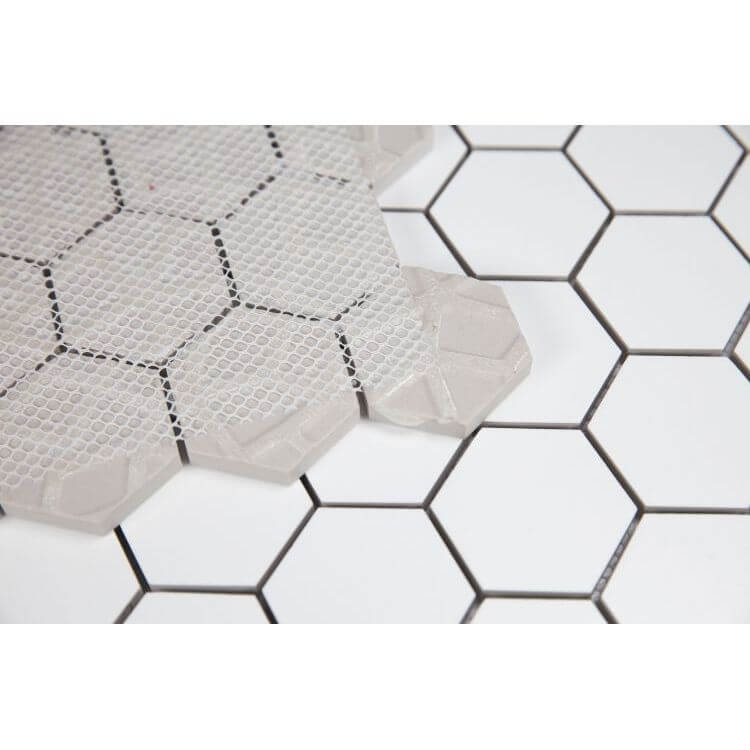 Malaysia Roy White Matte 2 x 2 Hexagon 12 x 12 - Hey Tiles