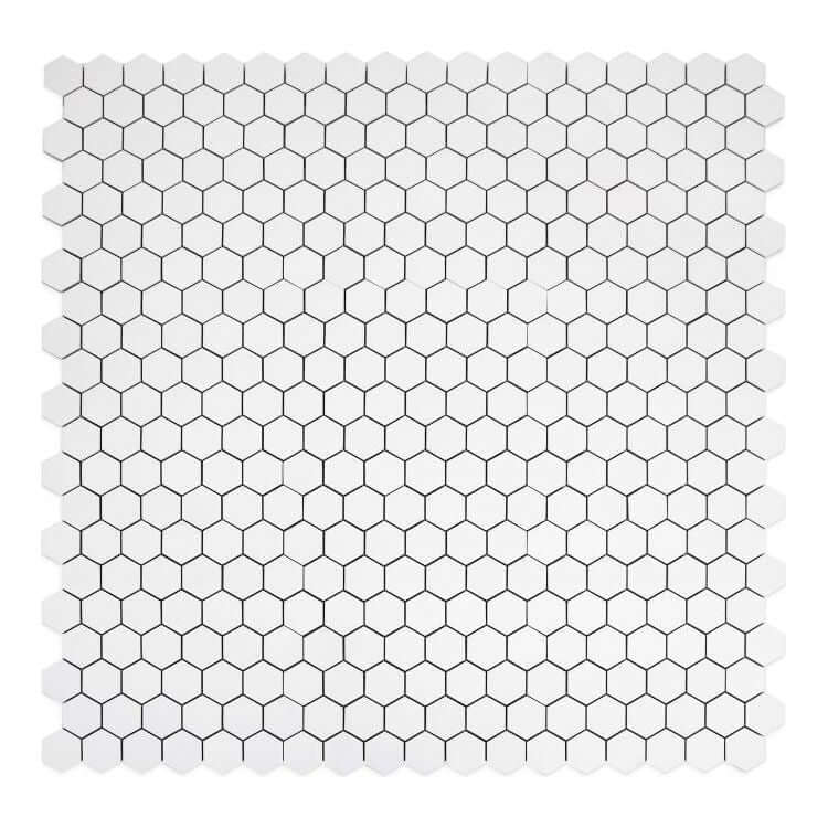 Malaysia Roy White Matte 2 x 2 Hexagon 12 x 12 - Hey Tiles
