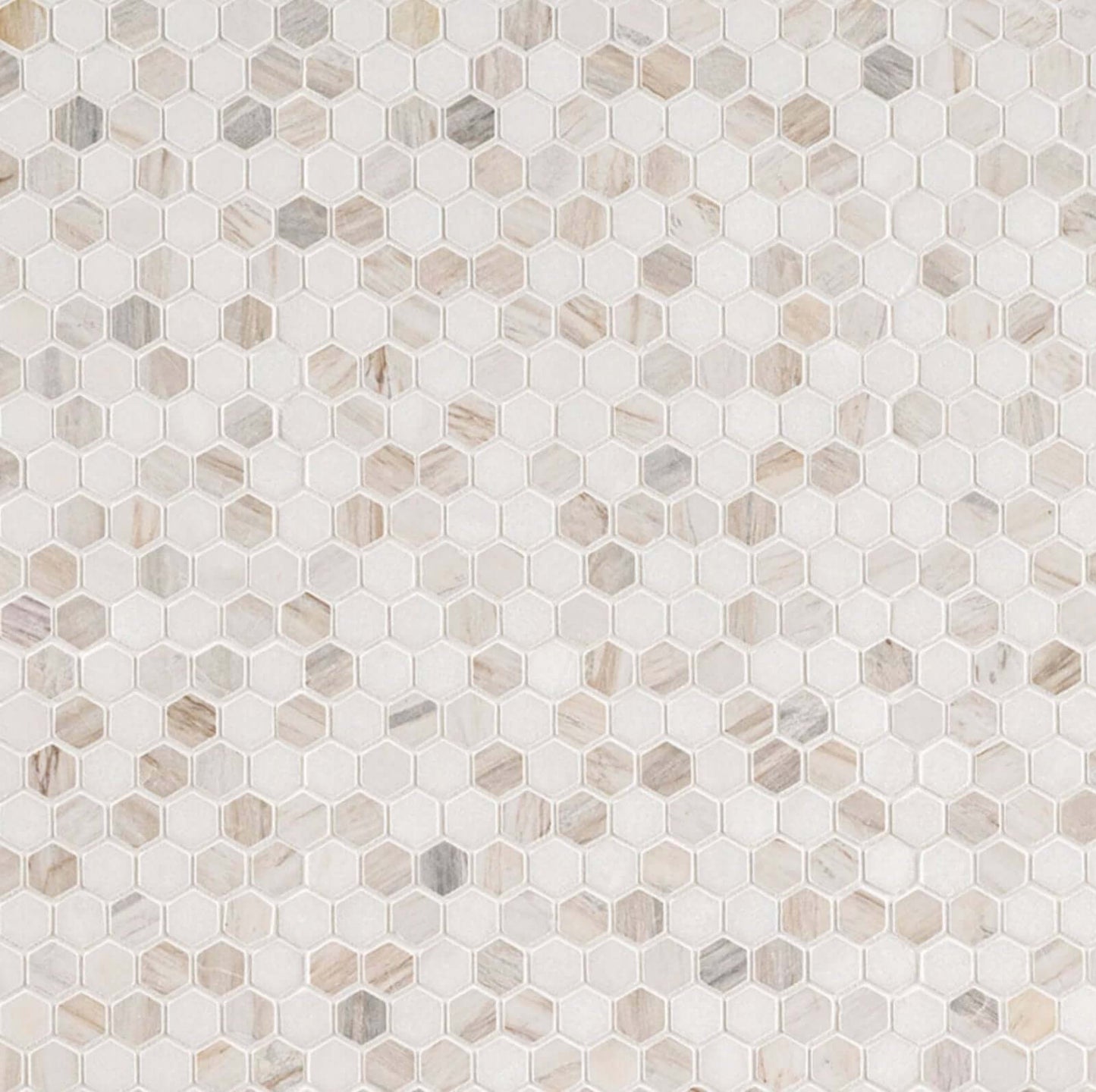 MSI 1” Angora Tibi Polished Hexagon Polished Mosaic - Hey Tiles