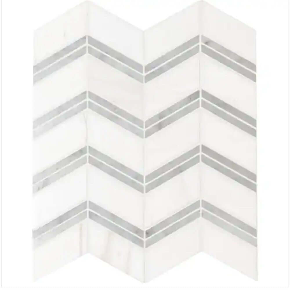 MSI Bianco Dolomite Chevron 12X12 Polished Marble Mosai - Hey Tiles