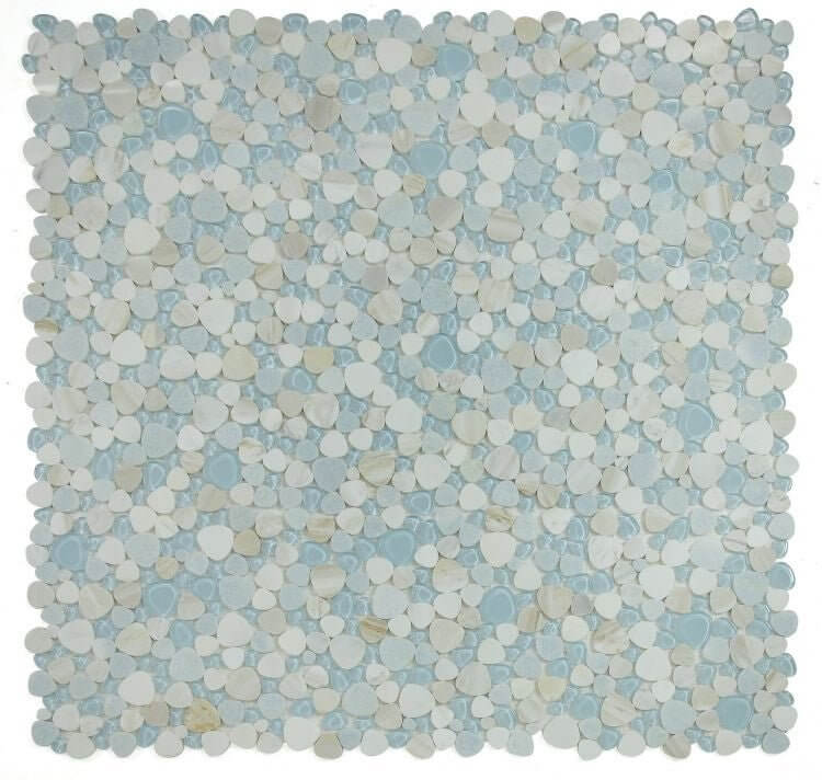 Peach Sky 12 x 12 Marble and Glass Mosaic Tile - Hey Tiles