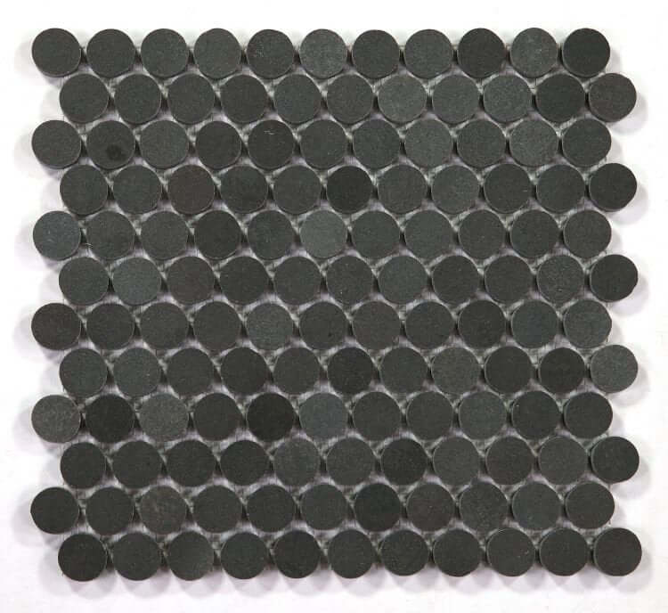 Penny Marble Basalt 11 x 11.75 Mosaic Tile - Hey Tiles