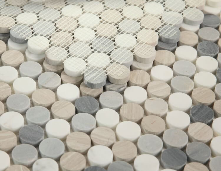 Penny Marble Blue 11 x 11.5 Mosaic Tile - Hey Tiles