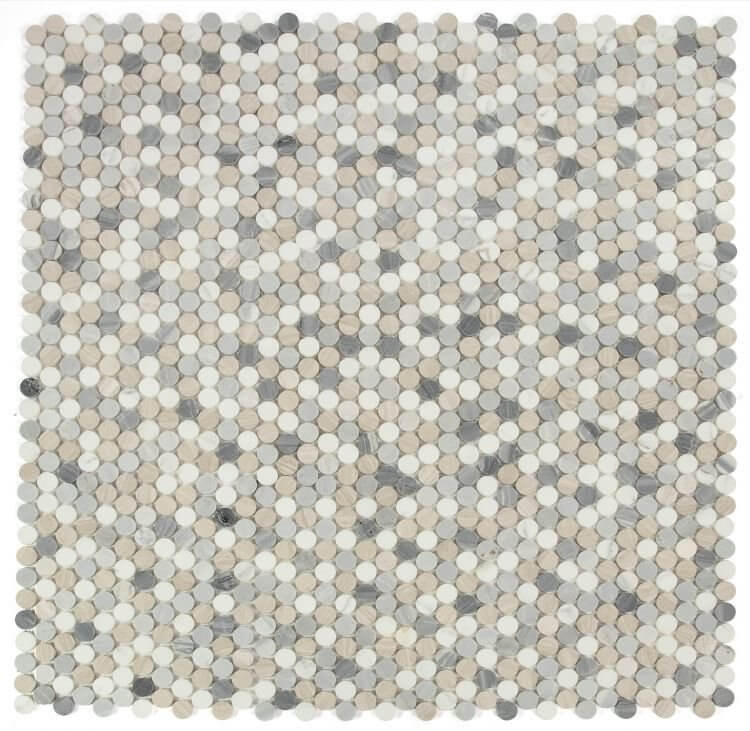 Penny Marble Blue 11 x 11.5 Mosaic Tile - Hey Tiles
