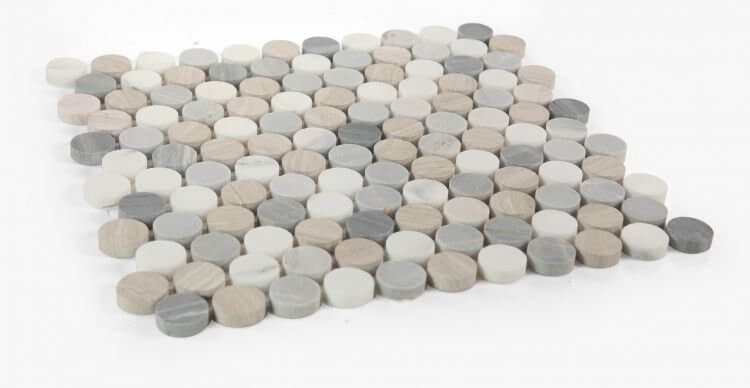 Penny Marble Blue 11 x 11.5 Mosaic Tile - Hey Tiles