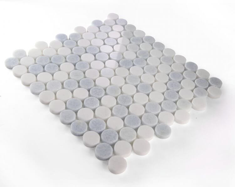 Penny Marble Crystal Ocean 11 x 11.5 - Hey Tiles