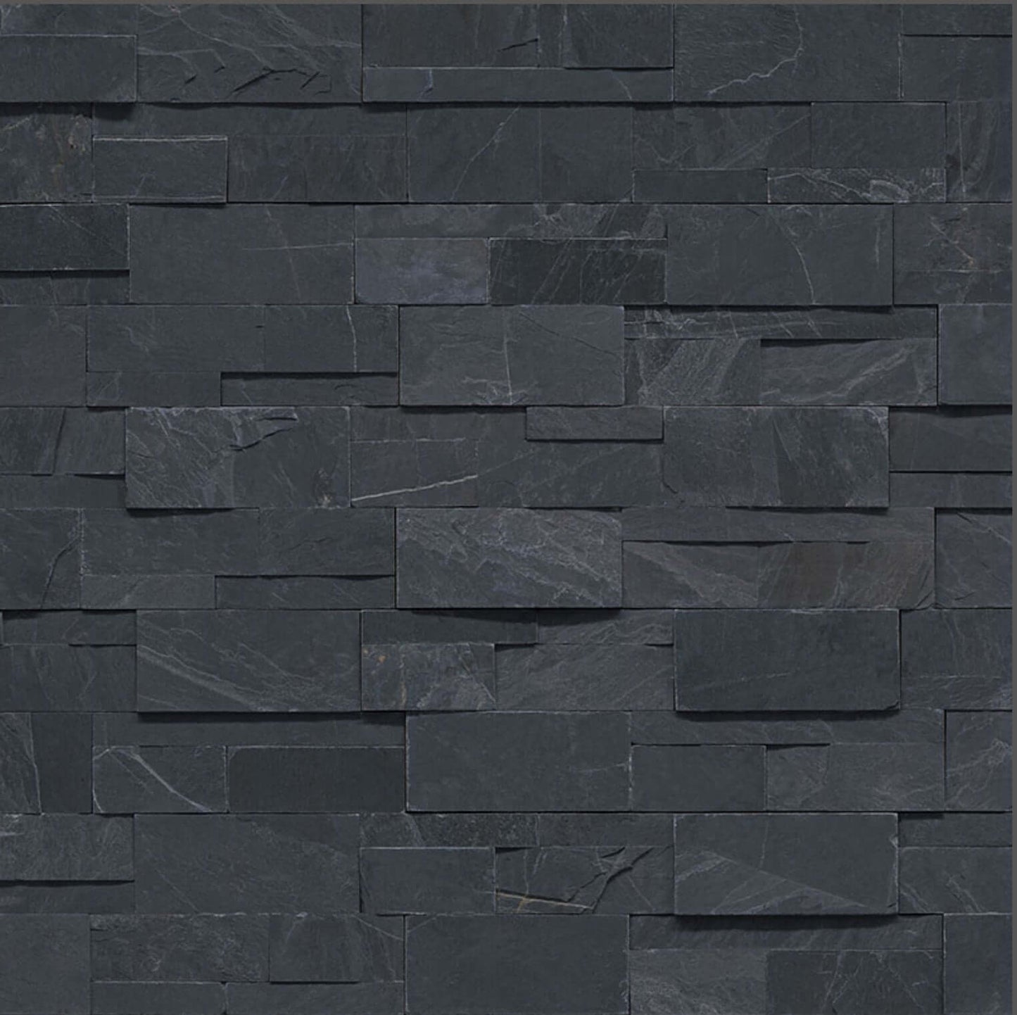 Premium Black XL Slate Splitface 9×24 Ledger Panel - Hey Tiles