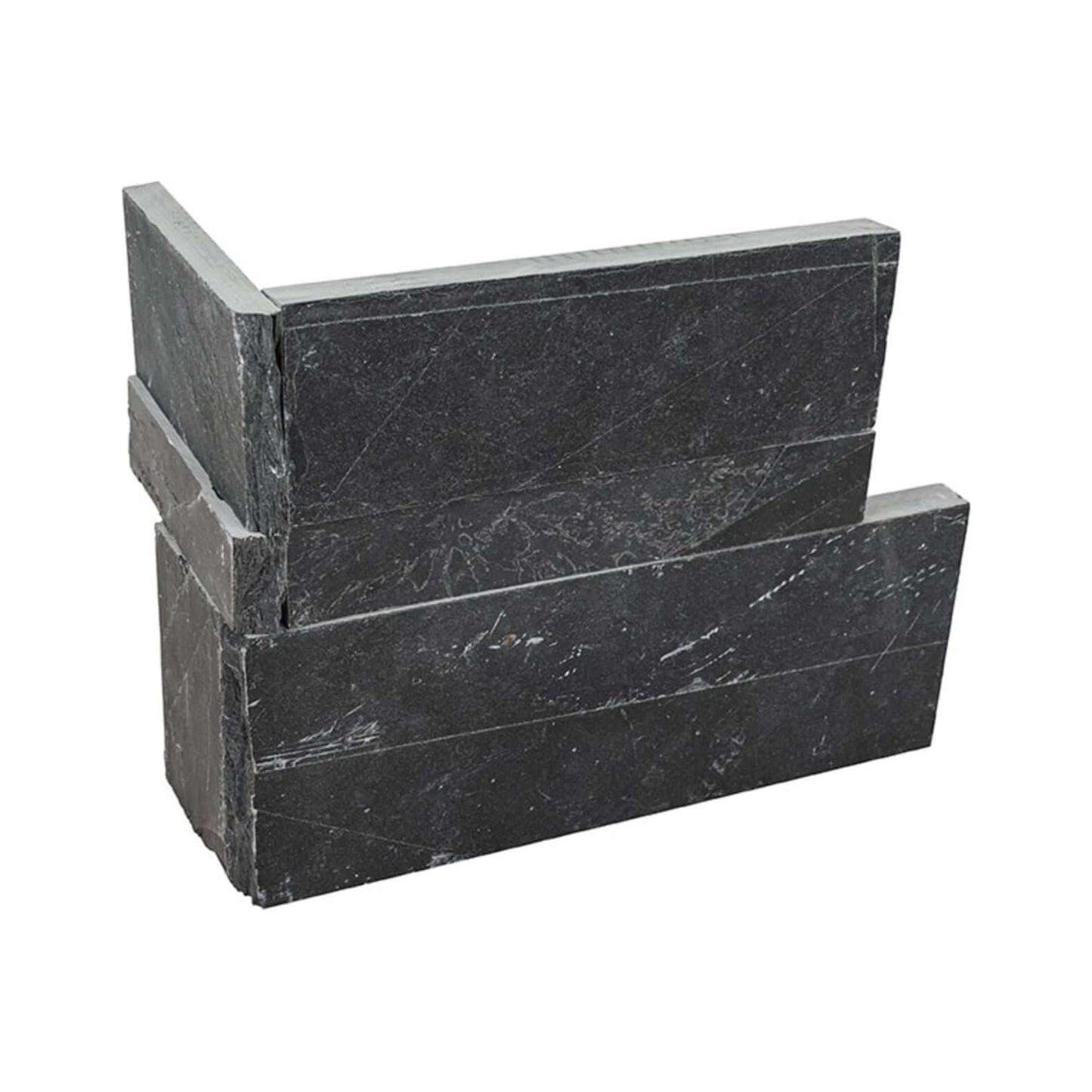 Premium Black XL Slate Splitface 9×24 Ledger Panel - Hey Tiles