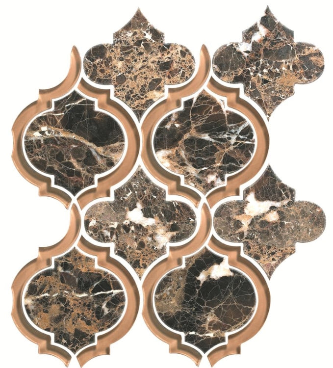 Alice Dark Emperador 9.75 x 11.75 Mosaic Tile