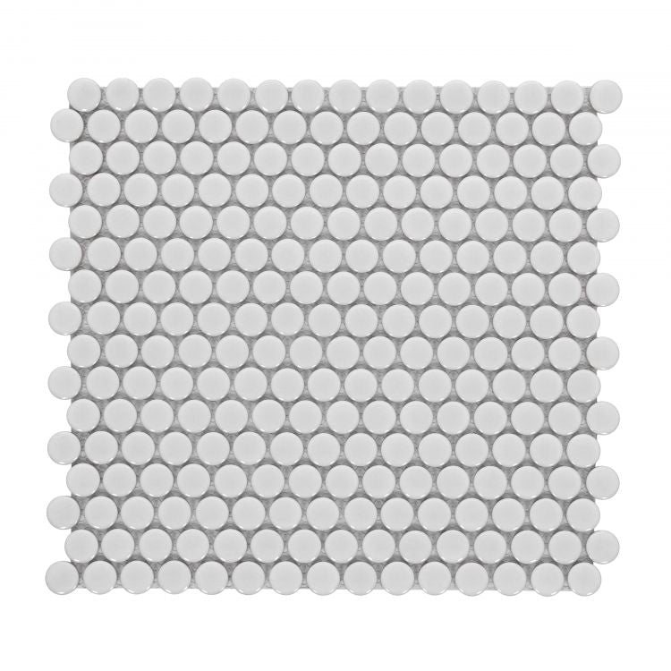 Penny Round Light Grey Matte 11.5 x 12.25 Mosaic Tile
