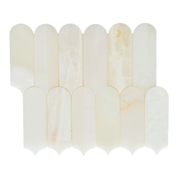 Piano Onyx White Polished 10 x 11.75 Mosaic Tile
