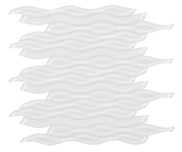 Water White Glass 11.50 x 12.50 Mosaic Tile