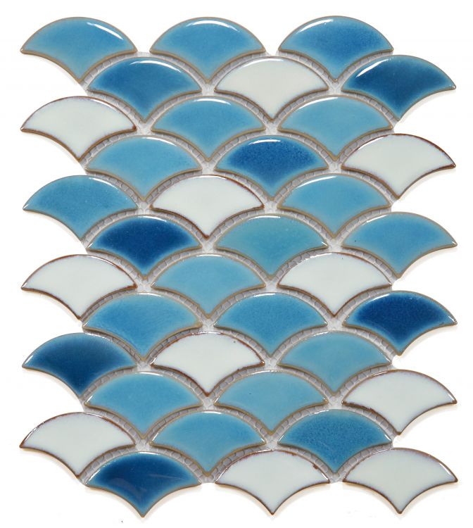 Dragon Scale Lake 9.75 x 12 Mosaic Tile