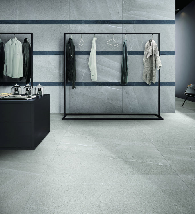 Malaysia Grant Grey 24 x 24 Marble Laminated Porcelain Tile