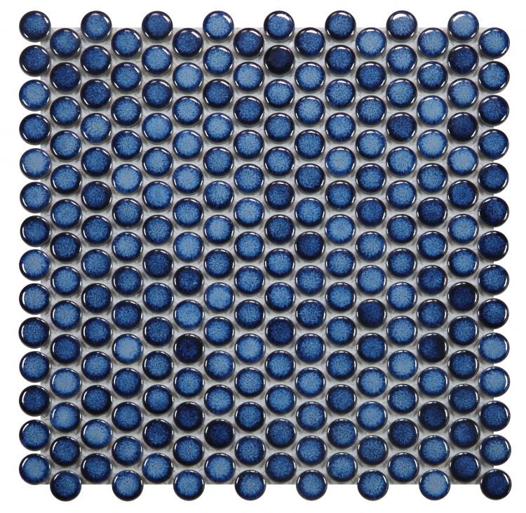 Penny Round Blue 11.5 x 11.5 Mosaic Tile