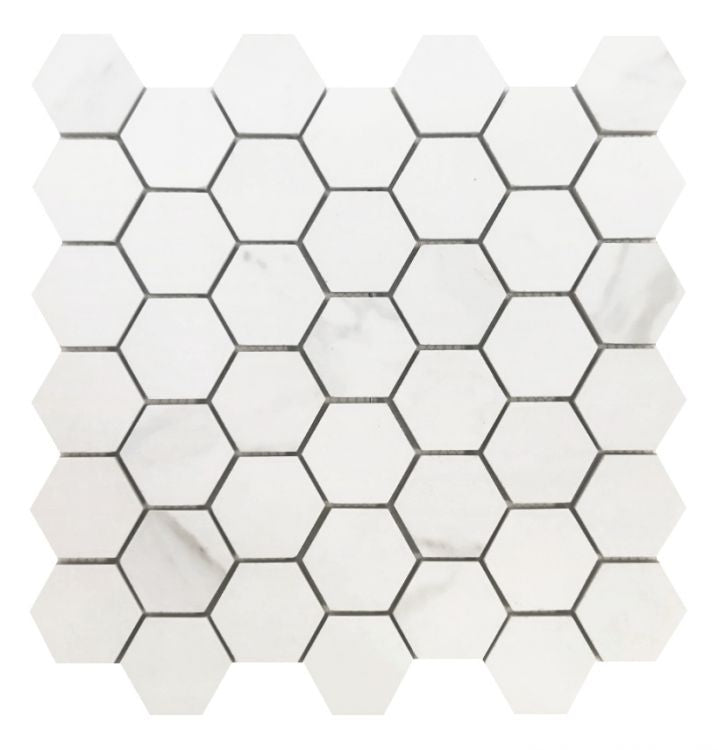 Prestigio Calacatta Soft Hexagon 12 x 12 Porcelain Mosaic