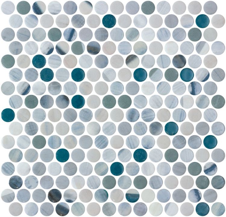 Vanguard Penny Bluish Grey 11.25 x 11.25 Mosaic Tile