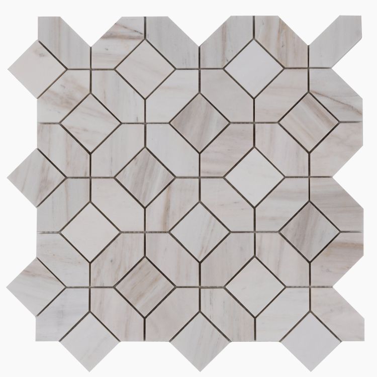 Eclipse Wooden White Honed 13 x 13 Mosaic Tile