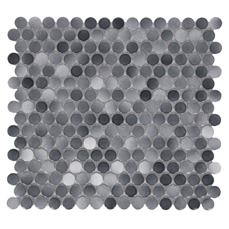 Penny Round Fancy Grey 11.5 x 12.25 Mosaic Tile