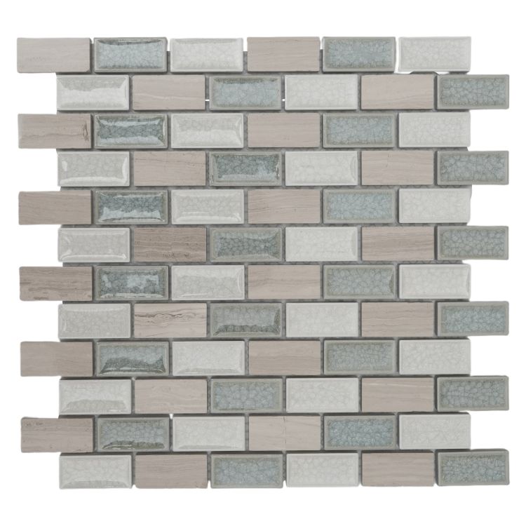 Swiss Blue Brick 11.75 x 11.75 Mosaic Tile