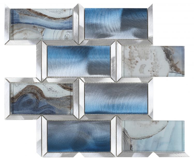 Subway Shell Blue 12 x 12 Mosaic Tile