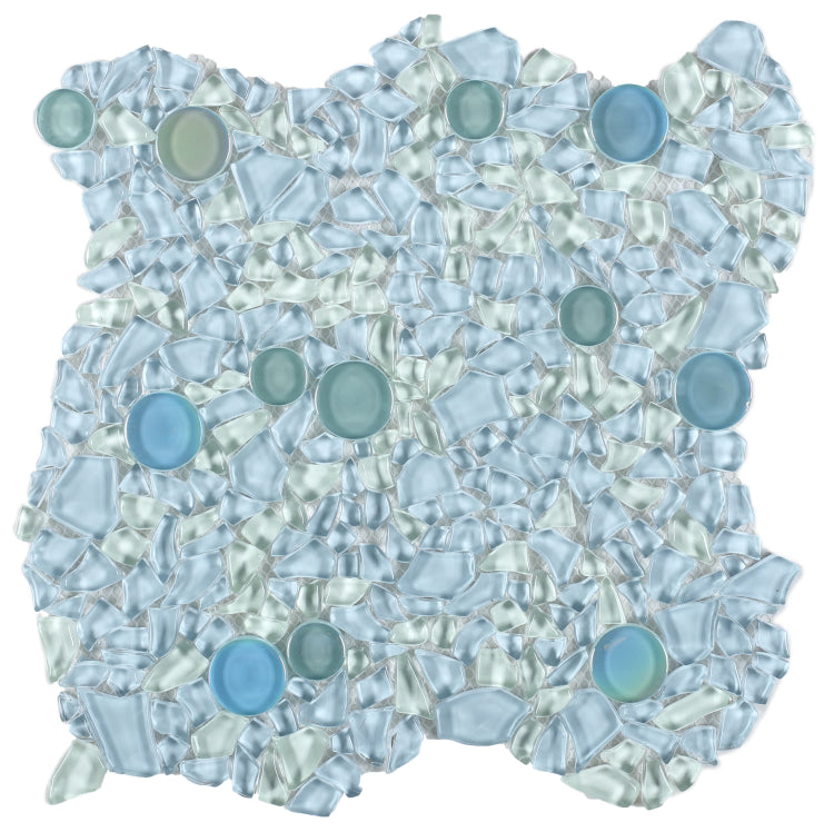 Shimmer Blue 10.75 x 10.75 Mosaic Tile