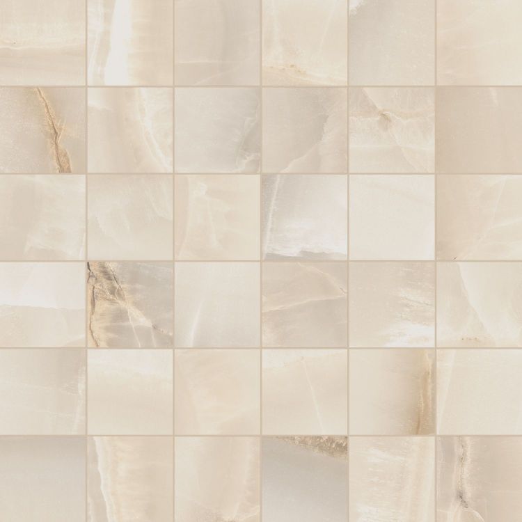 Akoya Ivory Matte Mosaic 2 x 2 12 x 12 Italian Porcelain Mosaic
