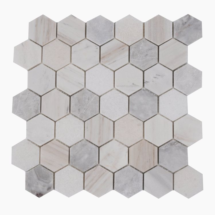 Hexagon Coastal 2 x 2 12 x 12 Mosaic Tile