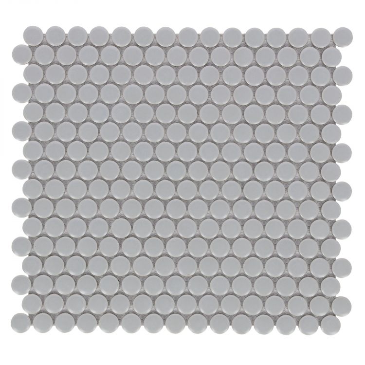 Penny Round City Grey Matte 11.5 x 12.25 Mosaic Tile