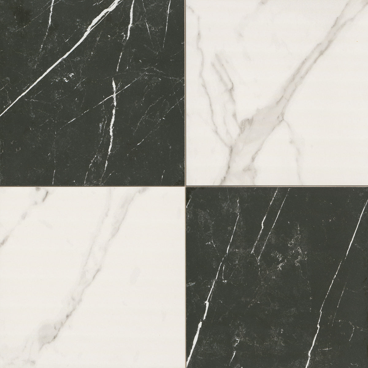 MSI Casa Duet Calacatta Marquina Checkered 24" x 24" Matte Porcelain Tile