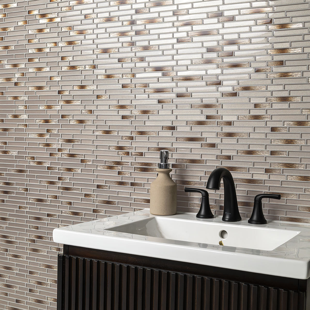 MSI Champagne Blend Interlocking Glass Mosaic Tile - view 5