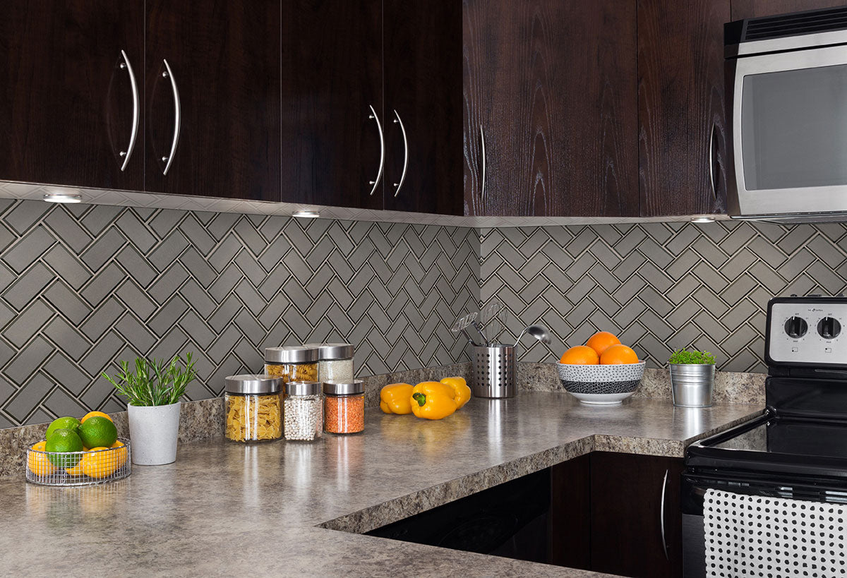 MSI Champagne Bevel Herringbone Glass Mosaic Tile - view 4