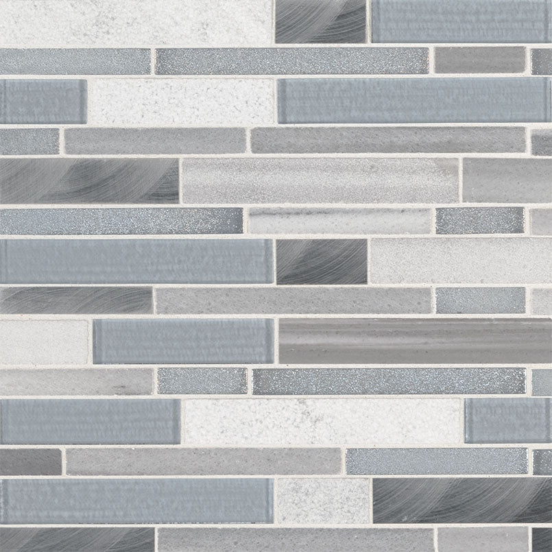 MSI Harlow Interlocking Glass Stone Metal Mosaic Tile