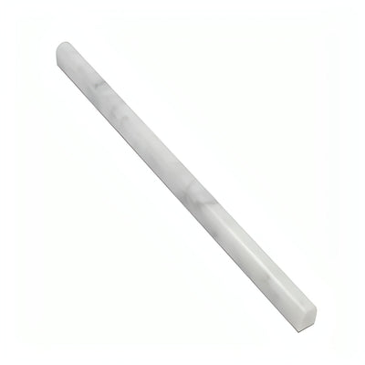 Carrara White Marble Honed 1/2 X 12 Pencil Liner - heytiles