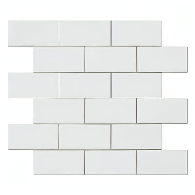 2 X 4 Thassos White Marble Honed Brick Mosaic Tile - heytiles