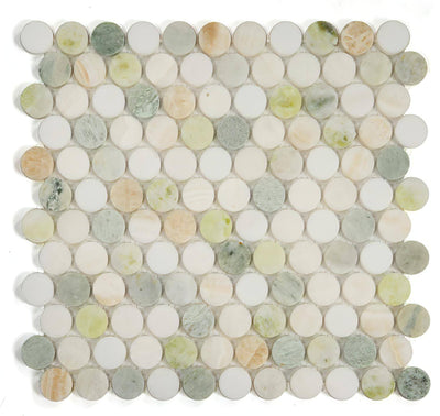 Green Onyx Penny Round Mosaic Tile