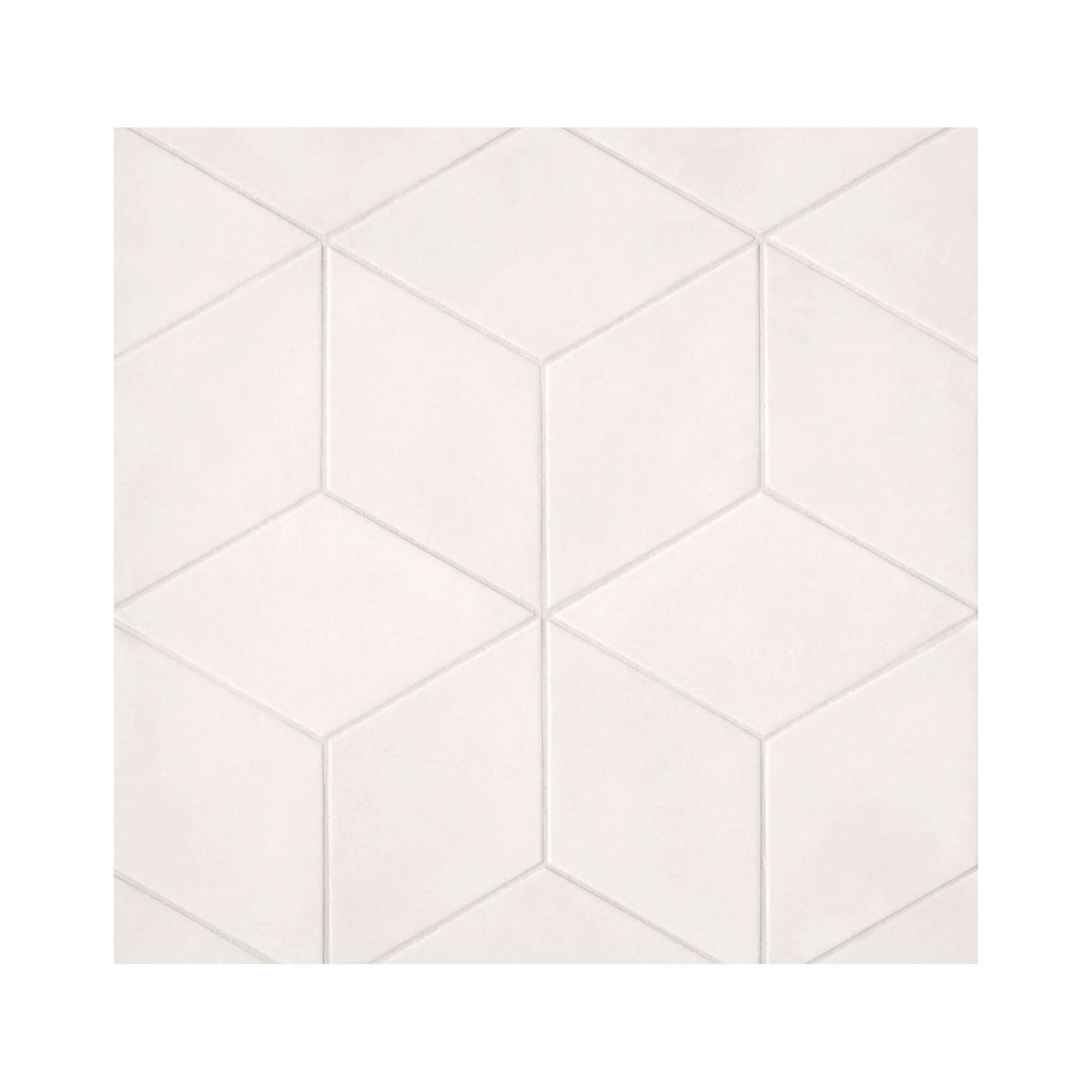 Allora 7.5" x 12.75" Rhomboid Matte Porcelain Tile in Solid White - Hey Tiles