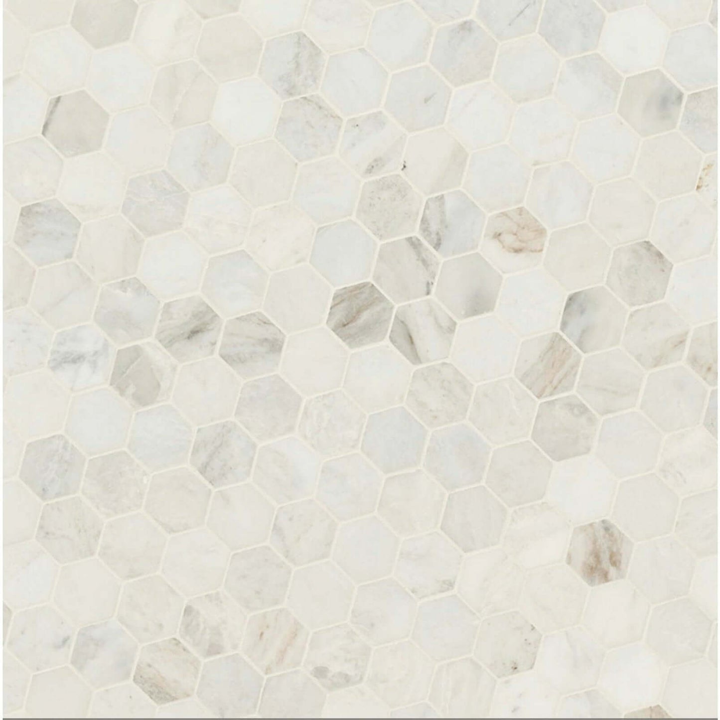Arabescato Venato Calacatta White Hexagon Honed 2” - Hey Tiles