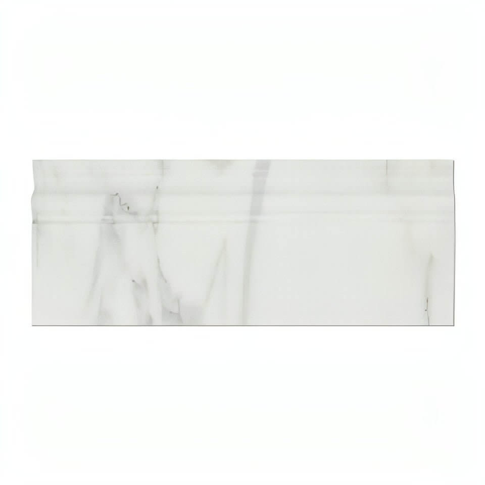 Calacatta Gold Marble Polished Baseboard Trim Molding - Hey Tiles