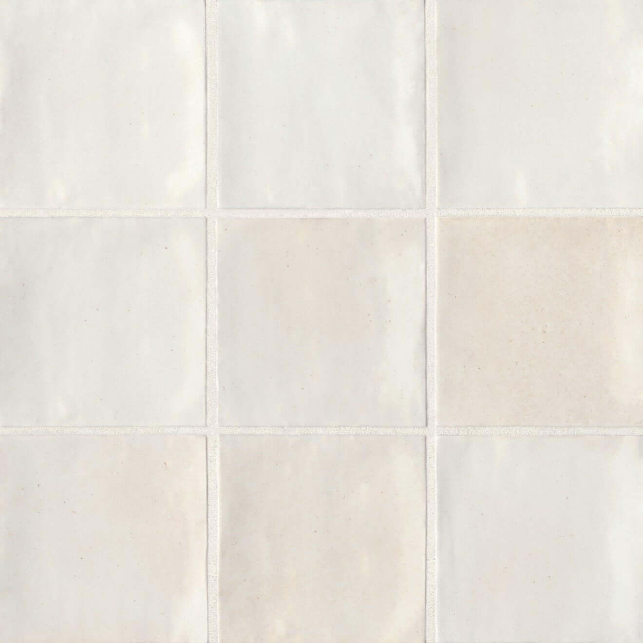 Celine 4" x 4" Porcelain Floor & Wall Tile in White - Hey Tiles