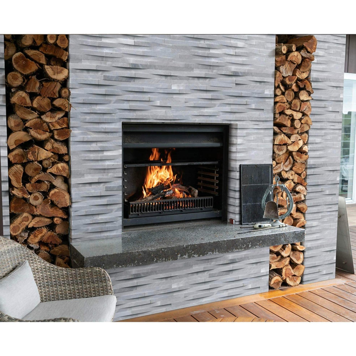 MSI 6x18 Cosmic Gray 3D Wave Stacked Stone Corner Piece - Hey Tiles