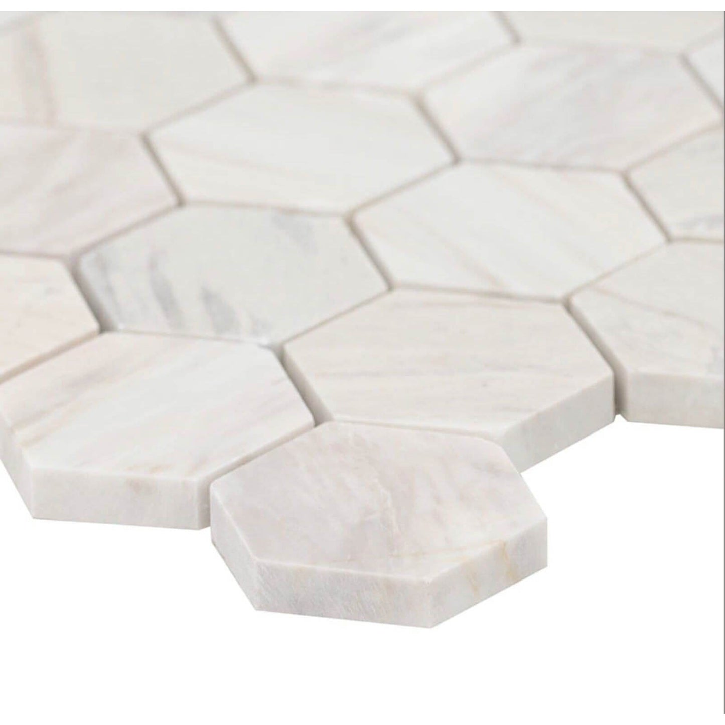 MSI Angora Polished 2" Hexagon Mosaic Tile - Hey Tiles