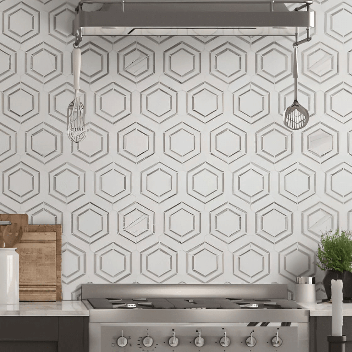 MSI Georoma Grigio Polished Marble Mosaic Tile - Hey Tiles