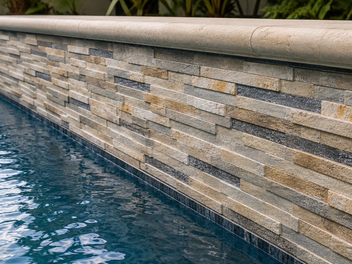Fujiwa Quarzo Series: 6-1/4" x 16" Gold Porcelain Stacked Ledger Tile