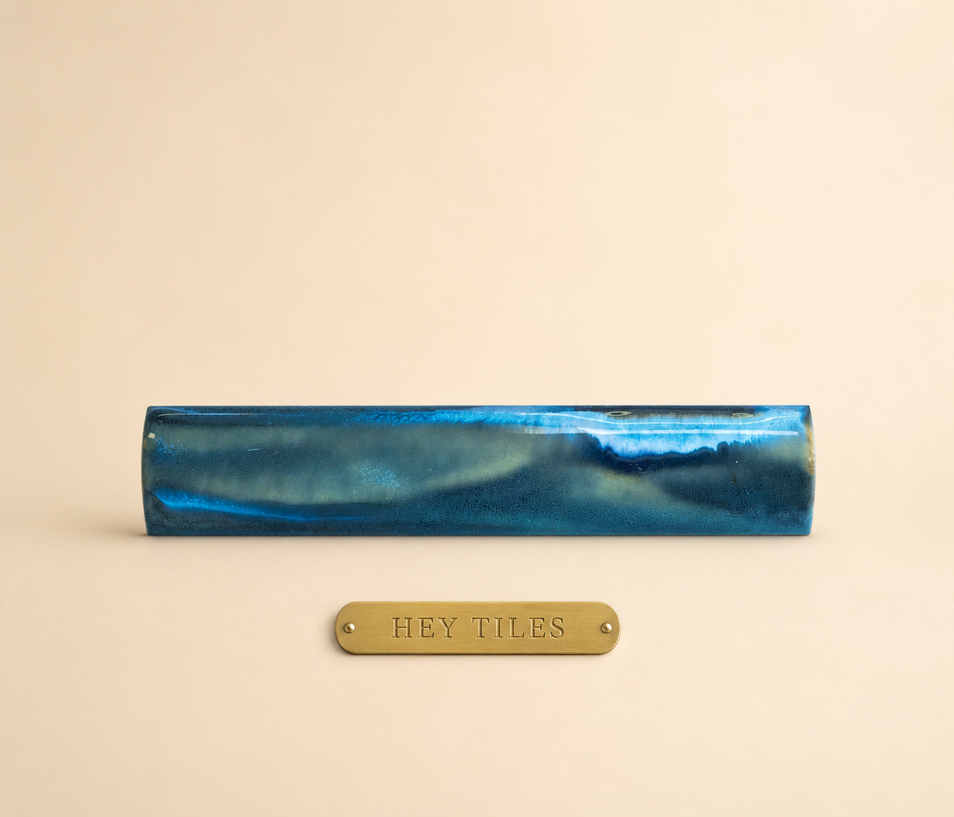 Kawa Series: 1" x 6" Aqua Jade Semi-Gloss Porcelain Bead Molding Trim Tile